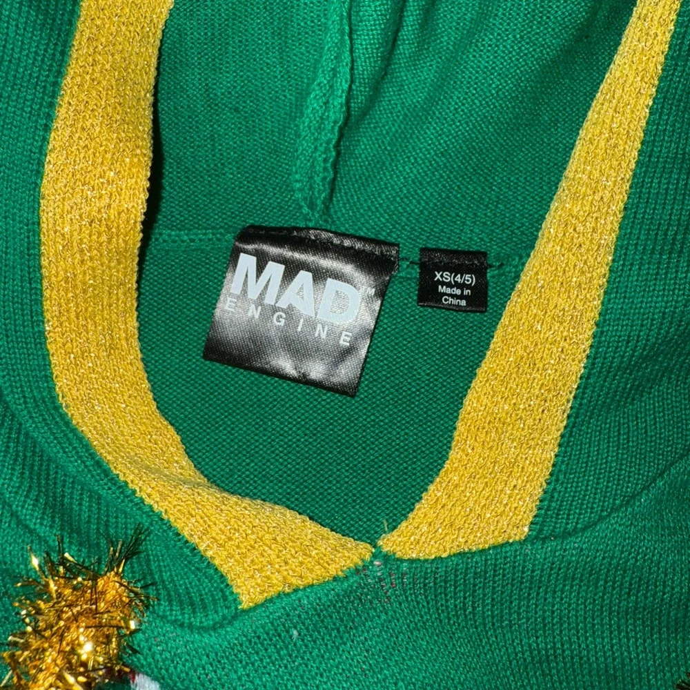 MAD Engine Green Holiday Dress‎ Costume with Red and White Accents